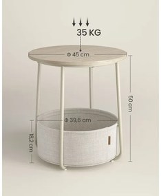 Odkladací stolík NOIRA krémovo-biely