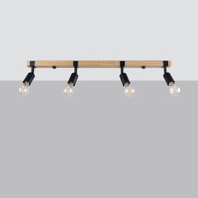 Sollux SL.1298 - Bodové svietidlo ZUCA 4xE27/15W/230V čierna