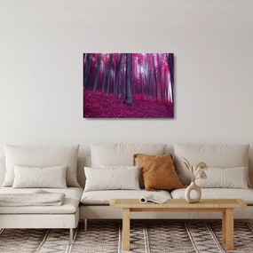 Sklenený obraz ružového lesa (70x50 cm)