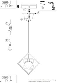 Závesné svietidlo Caro, 1x drevené tienidlo