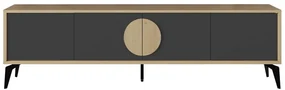 TV stolík v dekore duba v čierno-prírodnej farbe 180x51 cm Vae – Marckeric