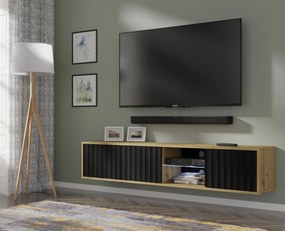TV stolík/skrinka 156 Vinear (dub artisan + čierna). Akcia -19%. Vlastná spoľahlivá doprava až k Vám domov. 1125134