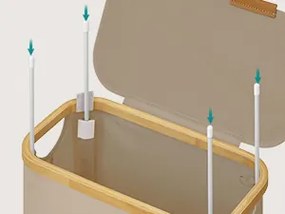 Koš na prádlo Leslie 65 L hnědý