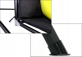 Garden Line ZÁHRADNÁ HOJDAČKA TYPU A 170 x 118 x 153 cm ČIERNA S ŽLTÝM SEDADLOM A DRŽIAKMI NA POHÁRE