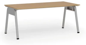 Kancelársky stôl PRIMO GAMMA, 1800 x 900 mm, sivá podnož, buk
