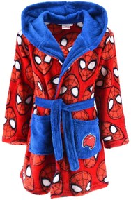 Detský flísový župan s modrou kapucňou Spiderman, EU 128