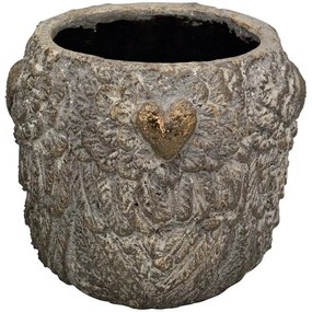 Bronzovo - hnedý antik obal na kvetináč Topf - 22*22*19 cm