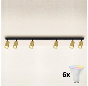 Brilagi - stmievateľné LED bodové svietidlo SELE GOLDEN 6xGU10/6,5W/230V čierna/zlatá