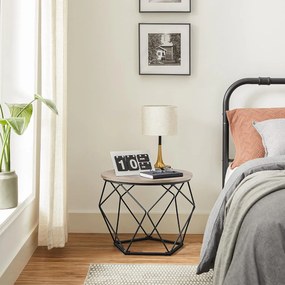 Okrúhly konferenčný stolík s oceľovým rámom, sada 2 ks, greige sivá a čierna farba