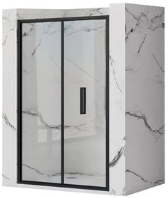 Rea Rapid Fold, skladacie sprchové dvere 100 x 195 cm, 4mm číre sklo, čierny profil, REA-K6420