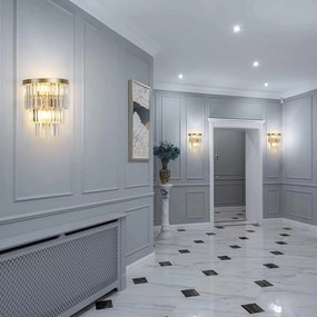 Toolight Toolight, krištáľové nástenné svietidlo, 1xE14, APP1535-1W, zlatá, OSW-06163