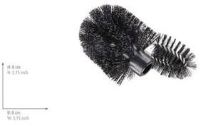 Čierna plastová náhradná hlavica pre WC kefu Ø 8 cm – Wenko