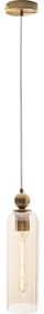 MAXLIGHT P0510 - Luster na lanku CAMPANILA 1xE27/40W/230V pr. 10 cm mosadz/béžová