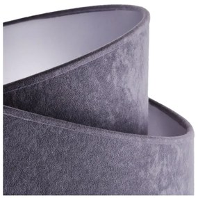 Závesné svietidlo Mediolan, 1x šedé/strieborné textilné tienidlo