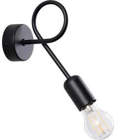Sollux SL.1433 - Nástenná lampa LOOP 1xE27/15W/230V čierna