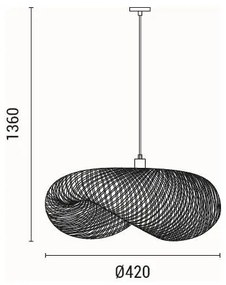 Luster na lanku 1xE27/40W/230V bambus