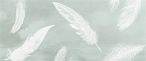 Obraz - Biele pierka (120x50 cm)