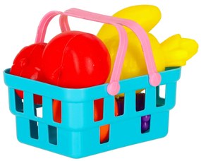 KIK Detský piknikový kôš - hračka set s ovocnými džúsmi, nápojmi a jedlom, 3+, bez batérií