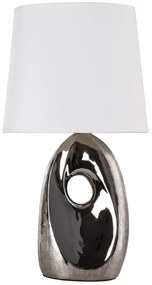 CLX Dizajnová stolová lampa CESENA, 1xE27, 60W, strieborná