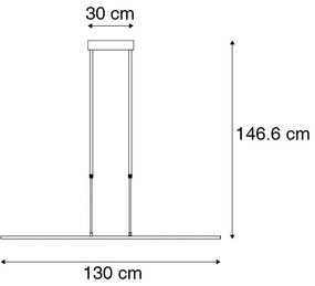 Závesné svietidlo čierne so zlatom vrátane LED stmievateľné - Bold