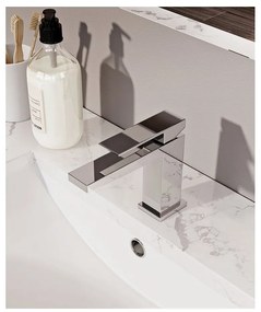 Stojančeková umývadlová batéria v lesklej striebornej farbe Latus – Sapho