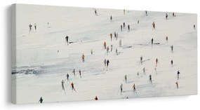 Obraz lyžiari v zimnej krajine