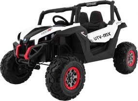 Ramiz Detská bugina SuperStar biela + MP4 + pohon 4x4 + diaľkové ovládanie + batožinový priestor + LED + zámok dverí