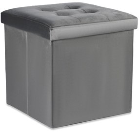 Sivý skladací taburet ZAREX VELVET L