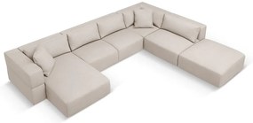 Béžová rohová pohovka do "U", pravý roh Esther - Milo Casa