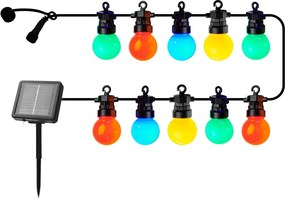 Svetelná reťaz počet žiaroviek 10 ks so solárnym panelom dĺžka 300 cm Lucas Multi – Sirius