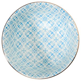 ORNAMENTS Miska so zlatým okrajom 240 ml - modrá