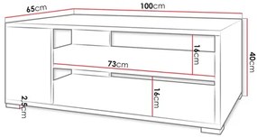 Konferenčný stolík Teratino (biela) . Vlastná spoľahlivá doprava až k Vám domov. 1103765