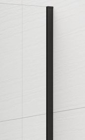 Polysan, ESCA BLACK MATT jednodielna sprchová zástena na inštaláciu k stene, sklo Flute, 1400 mm, ES1314-02