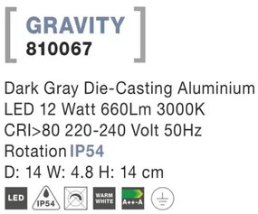 Vonkajšie LED svietidlo Gravity