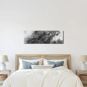 Obraz - Akvareloví papagáje (s hodinami) (90x30 cm)