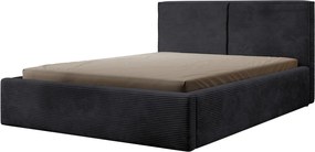 Posteľ Inez 180x200 cm, čierna štruktúrovaná látka