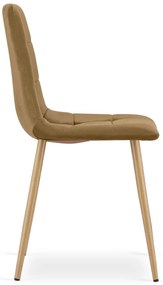 Hnedá zamatová stolička KARA