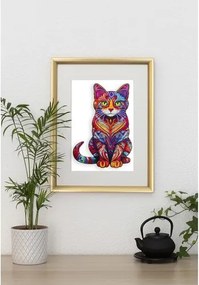 Kruzzel 22878 Dřevěné puzzle kočka 130 dílů, 38 x 24 cm