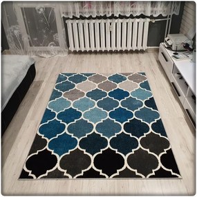 Dekorstudio Moderný koberec SUMATRA - Modrý marocký vzor Rozmer koberca: 140x190cm