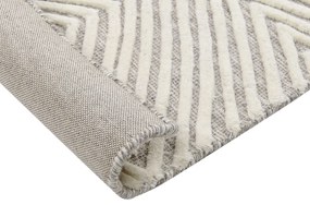 Vlnený koberec 140 x 200 cm biela/sivá GOKSUN Beliani