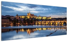 Obraz Pražského hradu a Karlovho mosta (120x50 cm)