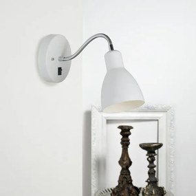 NORDLUX Kovové nástenné svietidlo s vypínačom CYCLONE, 1xE14, 15W, biele