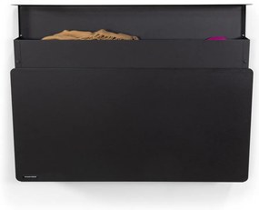 Čierna kovová výklopná/závesná skrinka na topánky 78x48x13 cm Luigi – Spinder Design