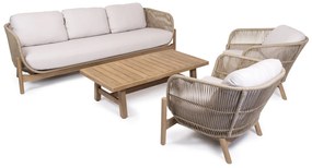 Drevená vypletaná súprava LARA 3 so stolíkom Ravona