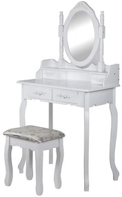 Toaletný stolík + Taburetka 9571 Sylvia Opium Biela