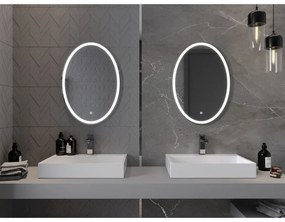 Mexen Elz, LED kúpeľňové zrkadlo s podsvietením 50 x 70 cm, 6000K, ochrana proti zahmlievaniu, 9802-050-070-611-00
