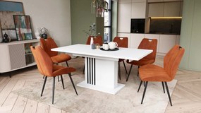 LEONEL Biely matný – MODERNÝ ROZKLADACÍ STÔL AŽ DO 180 cm!