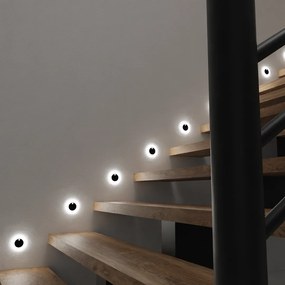 Schodiskové LED svietidlo Oti, 1x LED 0,6w, 4000k, b, pohybový senzor