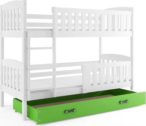 Poschodová posteľ KUBO 200x90 | biela - zelená