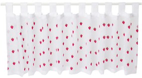 Krátka záclona s výšivkou